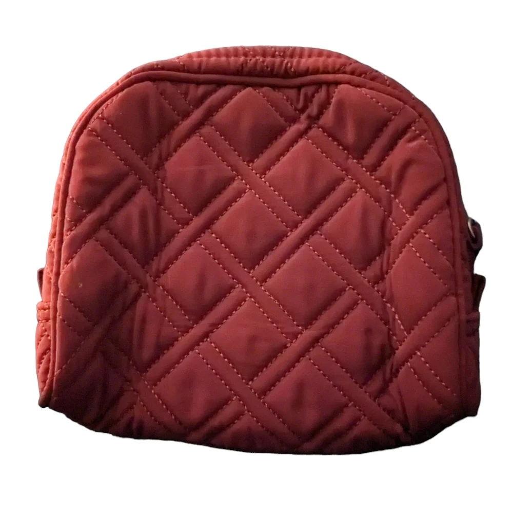 NWOT Vera Bradley Burgundy Cosmetic Makeup Bag W/zipper Waterproof 7